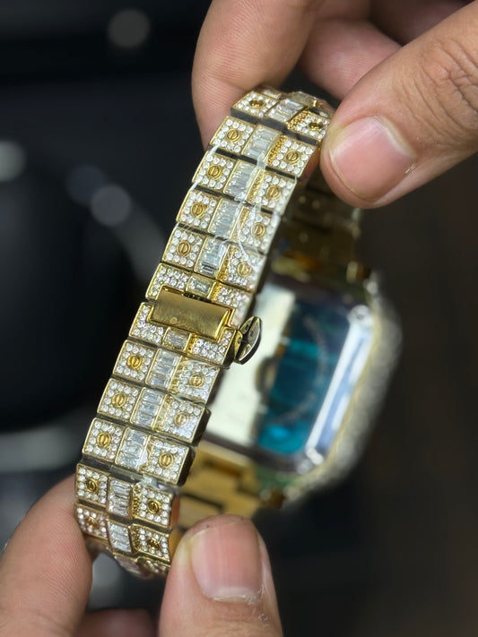 Cartier Iced-out Golden watch